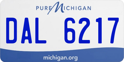 MI license plate DAL6217