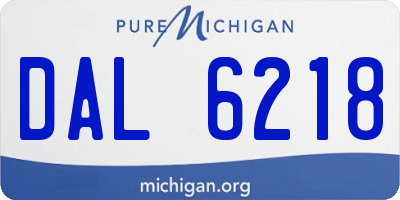 MI license plate DAL6218