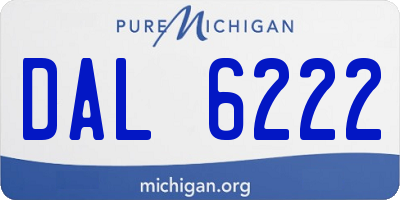 MI license plate DAL6222