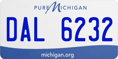 MI license plate DAL6232