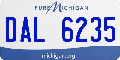 MI license plate DAL6235