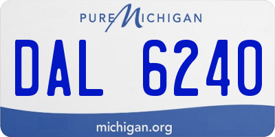 MI license plate DAL6240