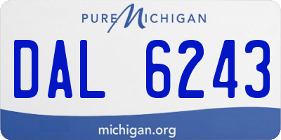 MI license plate DAL6243