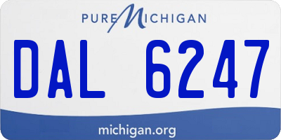 MI license plate DAL6247