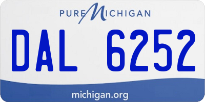 MI license plate DAL6252