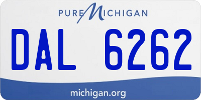 MI license plate DAL6262