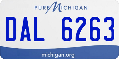 MI license plate DAL6263