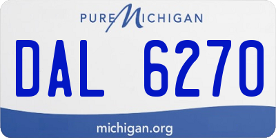 MI license plate DAL6270