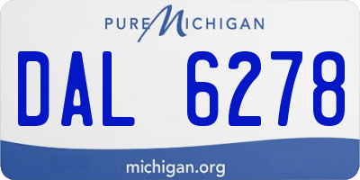 MI license plate DAL6278