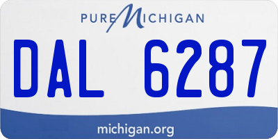 MI license plate DAL6287