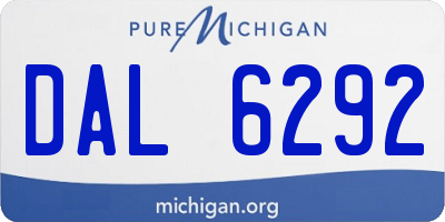 MI license plate DAL6292