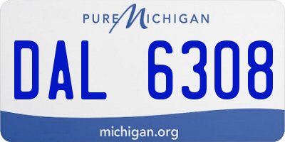 MI license plate DAL6308