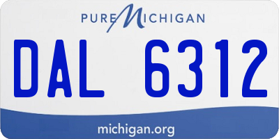 MI license plate DAL6312