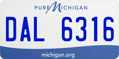 MI license plate DAL6316