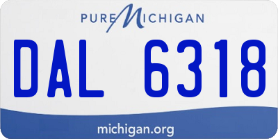 MI license plate DAL6318