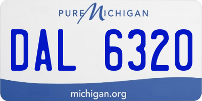 MI license plate DAL6320