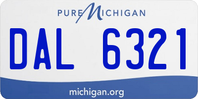 MI license plate DAL6321