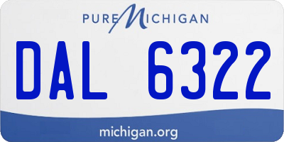 MI license plate DAL6322