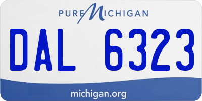 MI license plate DAL6323