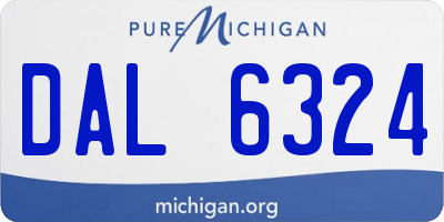 MI license plate DAL6324