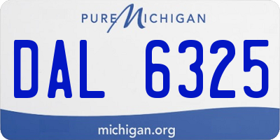 MI license plate DAL6325