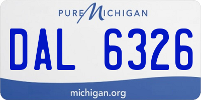 MI license plate DAL6326