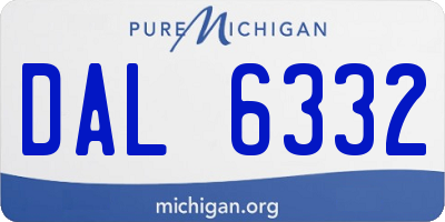 MI license plate DAL6332