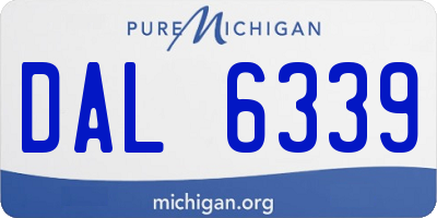 MI license plate DAL6339