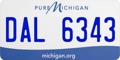 MI license plate DAL6343