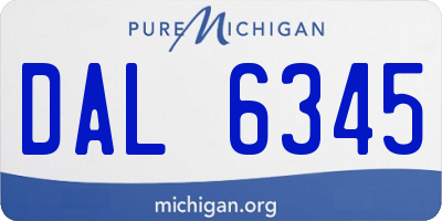 MI license plate DAL6345