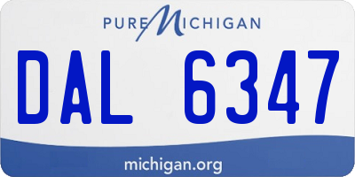 MI license plate DAL6347