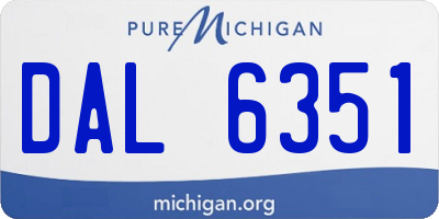 MI license plate DAL6351