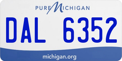 MI license plate DAL6352