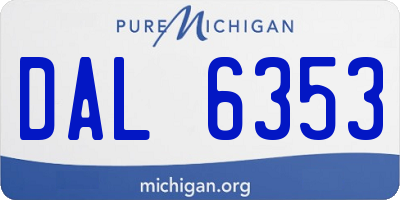 MI license plate DAL6353