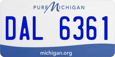 MI license plate DAL6361