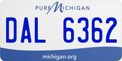 MI license plate DAL6362