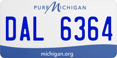 MI license plate DAL6364