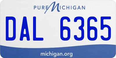 MI license plate DAL6365