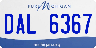 MI license plate DAL6367