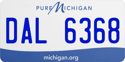 MI license plate DAL6368