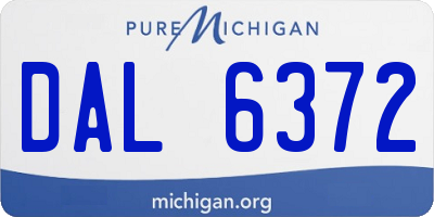 MI license plate DAL6372