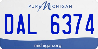 MI license plate DAL6374