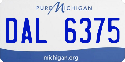 MI license plate DAL6375