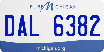 MI license plate DAL6382