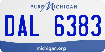 MI license plate DAL6383