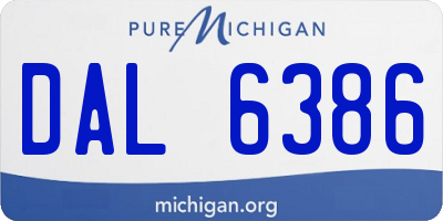 MI license plate DAL6386