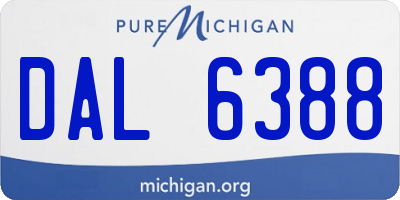 MI license plate DAL6388