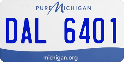 MI license plate DAL6401