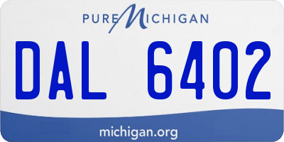 MI license plate DAL6402