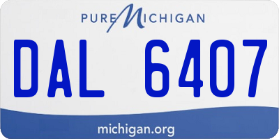 MI license plate DAL6407